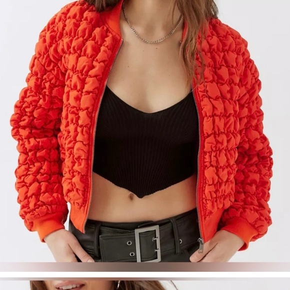 Urban Puffy Orange Jacket - Picture 2 of 6